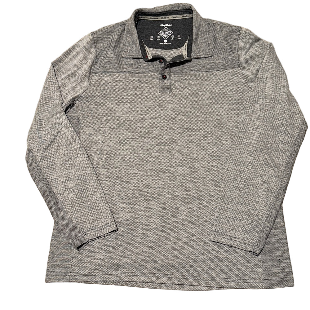Flag & Anthem Mens Polo Shirt Pullover Golf Sweater Grey Large L Casual